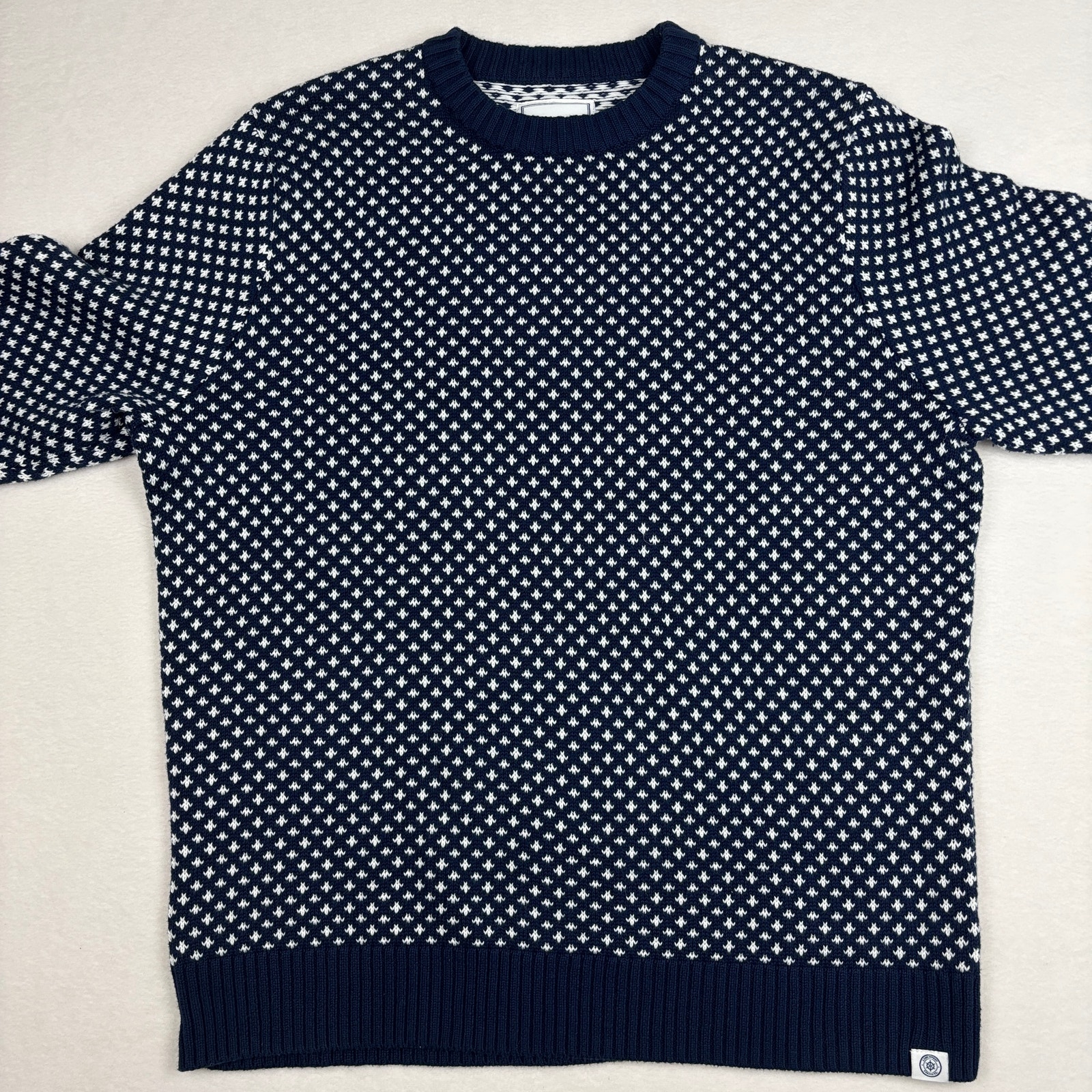 Long Wharf Supply Co Edgartown Seawell Crew Sweater Navy White Men's Xxl — image 3 of 8